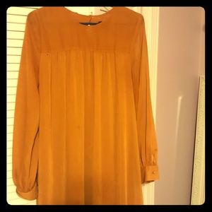 70's Retro H&M long sleeve Mustard Yellow Dress